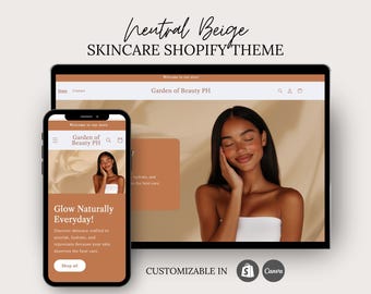 Skincare Shopify Theme Boutique Website Minimalist Website Beauty Website Skincare Business Shopify Website Skin Shopify Website Template
