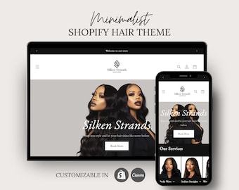 Sitio web de Shopify para el cabello Tema minimalista de Shopify para el cabello Tema de lujo de Shopify Sitio web de comercio electrónico Tema de tienda Shopify Sitio web de belleza boutique Shopify