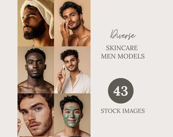 Melanin Skincare Stock Photo Bundle: Diverse Men Models (Digital Download)