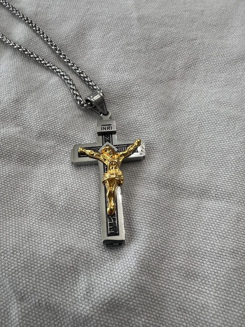 Sterling Silver/ Gold Filled Inri Cross Necklace - Etsy