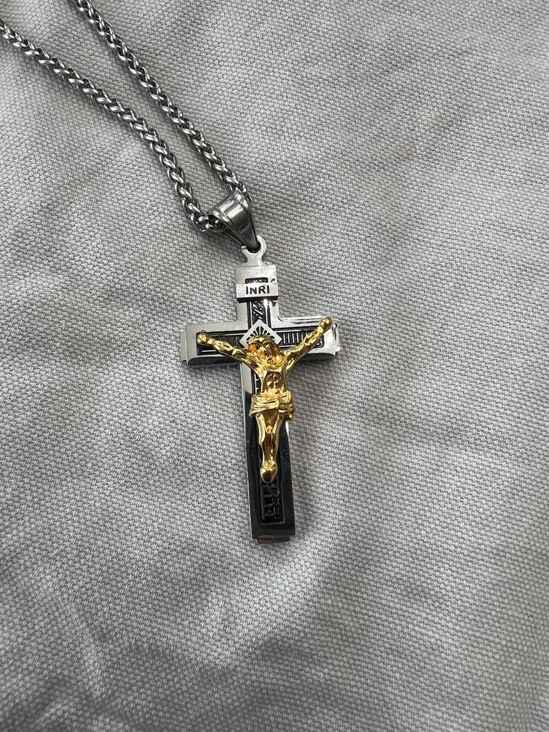 Sterling Silver/ Gold Filled Inri Cross Necklace - Etsy