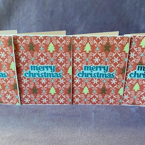 Handmade Merry Christmas Card Set (4 Cards)