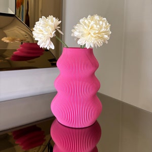 Bohemian Maximalist Plant Vase Ribbed | Unique Home Decor Vase | Funky Cute Decorative Flower Vase | Valentines Day Gift
