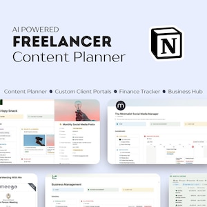 AI Notion Template For Freelancers, Social Media Managers, Digital Marketing