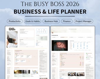 Notion 2026 Business + Life Planner Template | Task Manager | Finance Tracker | Sales CRM | Project Manager | Productivity | Goals & Habits