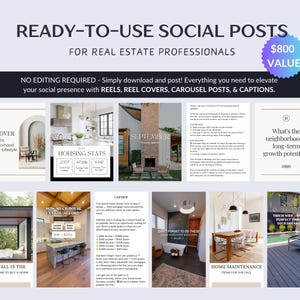 Real Estate Social Media Instagram Posts | Realtor Instagram Post Templates | Canva | Real Estate Marketing | Reels | Social Media Template