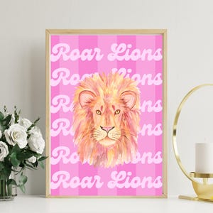 University of North Alabama Lions Wall Print Pink