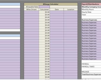 S Corp Business Expense Tracker en invulbare formulieren voor lease-/vergaderingsminuten