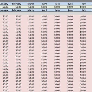 K&ouml;nnte beinhalten: Eine Tabellenkalkulation mit einer Liste der Gesch&auml;ftsausgaben und deren Summen f&uuml;r jeden Monat des Jahres. Die Ausgaben umfassen Werbung, Kraftstoff, Geb&uuml;hren, Versicherung, Zinsen, Rechts- und Berufsgeb&uuml;hren, B&uuml;roausstattung, Reparaturen und Wartung, Verbrauchsmaterialien und Software, Reisen, Mahlzeiten, Versorgungsunternehmen, Abonnements, Ausbildung, Miete und Arbeitgeberbeitrag zum 401k-Plan.
