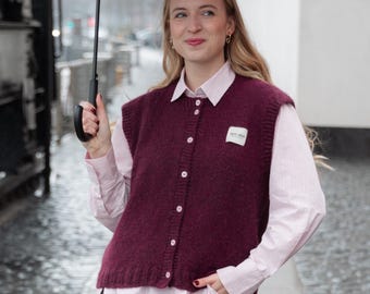 Knitting pattern CARI Vest - Beginner-friendly vest knitting with video tutorials - digital as PDF download - German