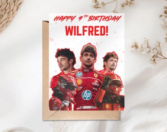 Personalised Charles Leclerc Birthday Card | F1 Birthday Card | Formula 1 Fan | Greetings Card |  Gift