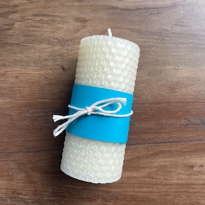 Beeswax Rolled 4&quot; Pillar Candle - Single or Set - Non-Toxic Candles