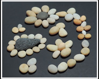 56 excellent quality BEACH STONES for crafting, mosaics, collages, jewelry making and lots of projects / EF62