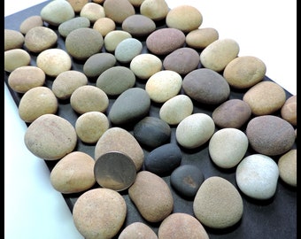 BULK of Round n Oval / 15 oz, 30 smooth BEACH STONES for crafting, mosaics, collages, jewelry making and lots of crafts / B82