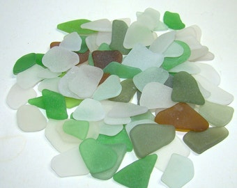 BULK of Small and Thin SEA GLASS Lot of 50 pieces / K 11