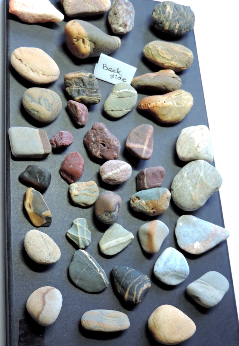 Bulk of 40 Fancy BEACH STONES for collages, collecting, home decor or crafting / 40 pieces / EF71 image 7