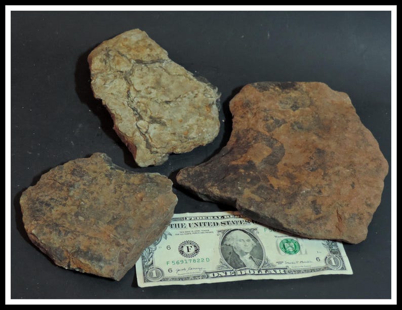 3 Large Flat Rough BEACH STONES Slabs, Rocks / for Bases, Mosaics ...