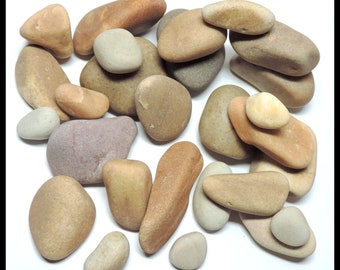 BULK 2 pounds Very Smooth  BEACH STONES / for painting, jewelry, crafting, beach house decor, crafts, fish tank / B97