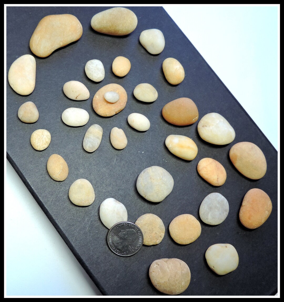 Light Beach Rocks 32 Light Colored BEACH STONES for Crafting, Mosaics, Collages, Jewelry ...