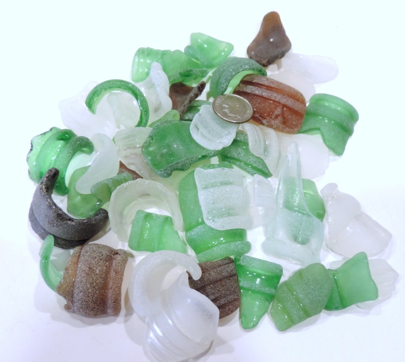 Bulk of Bottle Rims SEAGLASS Lot of 30 Pcs / for Crafts and - Etsy