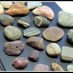 Bulk of 40 Fancy BEACH STONES for collages, collecting, home decor or crafting / 40 pieces / EF71 image 5