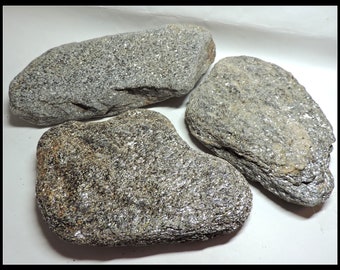 3 Large Shiny and Heavy Beach Stones, slabs, rocks; beautiful beach find / for decor, crafting, centerpieces, bases / DD44