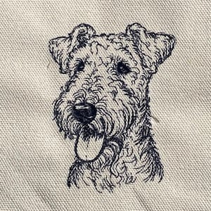 Airedale hund maskinbroderidesign (digital nedladdning) - anpassat namntillägg tillgängligt