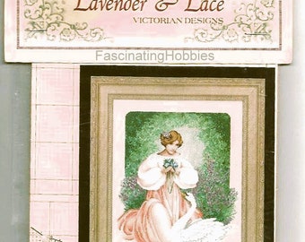 LADY CLAIRE by  LEAVITT - Imblum - Lavander & Lace - Mint Cross stitch Chart- 1997 - Stitching instructions in English - original packaging
