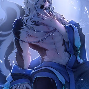 Ice Wolf Prince Furry Art Print image 1