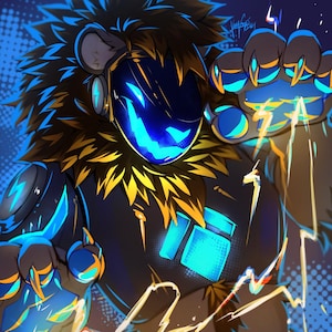 Lion Volt Protogen Furry Art Print