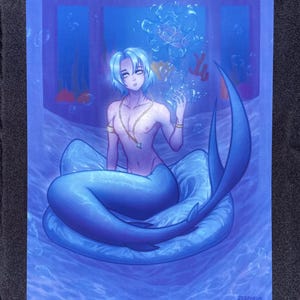 Mershark Prince Character Illustrated Poster