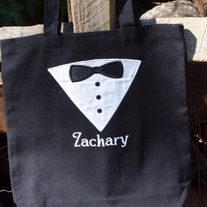 Ring Bearer Tote Bag, toddler ring bearer tote bag, Standard ringer tote bag, wedding tote bag for him image 1