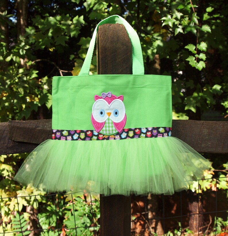 Applique Owl Boutique PetiteTutu Custom Dance Ballet CanvasTote Bag
