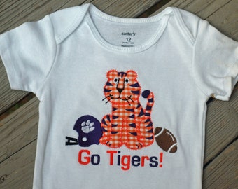 Tigers Game Day Spirit Long Sleeved  bodysuit  creeper, Tshirt  Clemson, Auburn, Louisianna