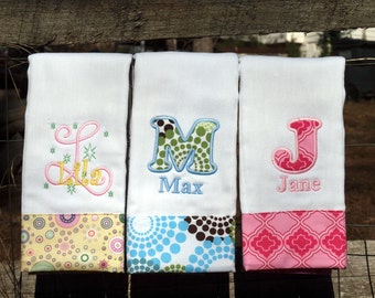 Baby Shower Gift, New Baby Gift, Baby Girl Gift, Baby Boy Gift, Monogrammed Personalized Burp Cloth