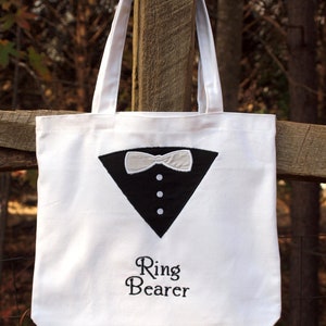 Ring Bearer Tote Bag, toddler ring bearer tote bag, Standard ringer tote bag, wedding tote bag for him image 2