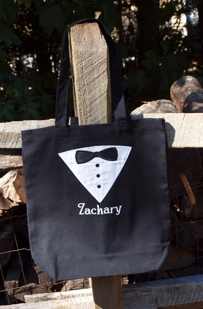 Ring Bearer Tote Bag, toddler ring bearer tote bag, Standard ringer tote bag, wedding tote bag for him image 1