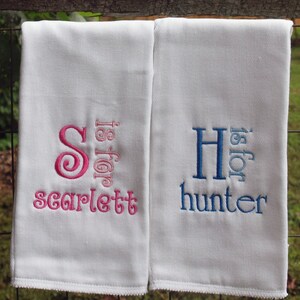 Boutique Custom Monogrammed Personalized Burp Cloth zdjęcie 2