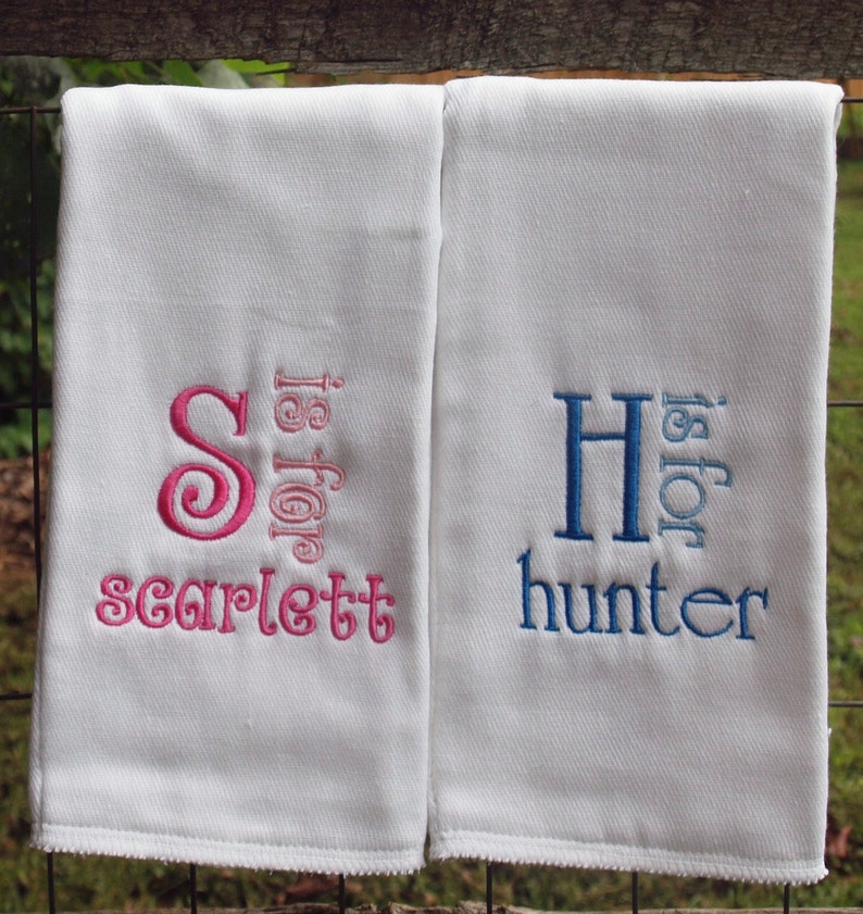 Boutique Custom Monogrammed Personalized Burp Cloth zdjęcie 2