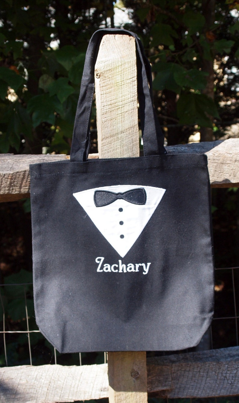 Ring Bearer Tote Bag, toddler ring bearer tote bag, Standard ringer tote bag, wedding tote bag for him image 3