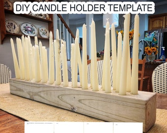 MODELO de projeto e instruções fáceis para castiçal cônico de madeira crua de 32 ", peça central de casamento para chá de panela de aniversário, decoração de mesa