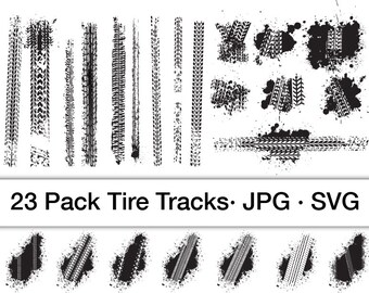 23 Mud Tire Track splatter patterns monster truck tractor bike motorcycle digital cut file: svg,jpg
