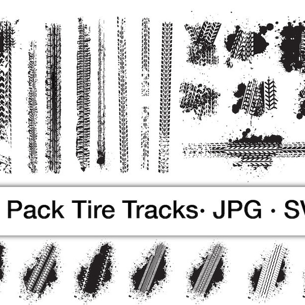 23 Mud Tire Track splatter patterns monster truck tractor bike motorcycle digital cut file: svg,jpg