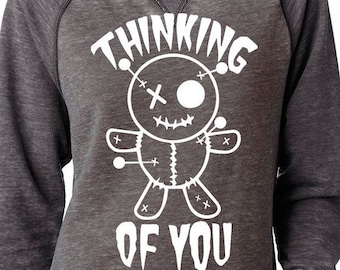 Pensando em você Boneca vodu cutucar magia negra feitiço halloween arquivo de corte digital: svg