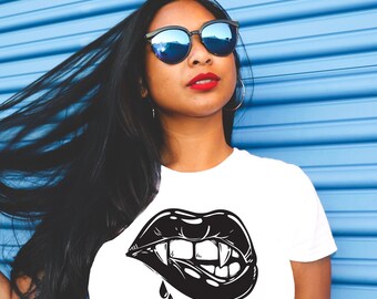 Lábios de vampiro sexy arquivo de corte digital de Halloween: svg