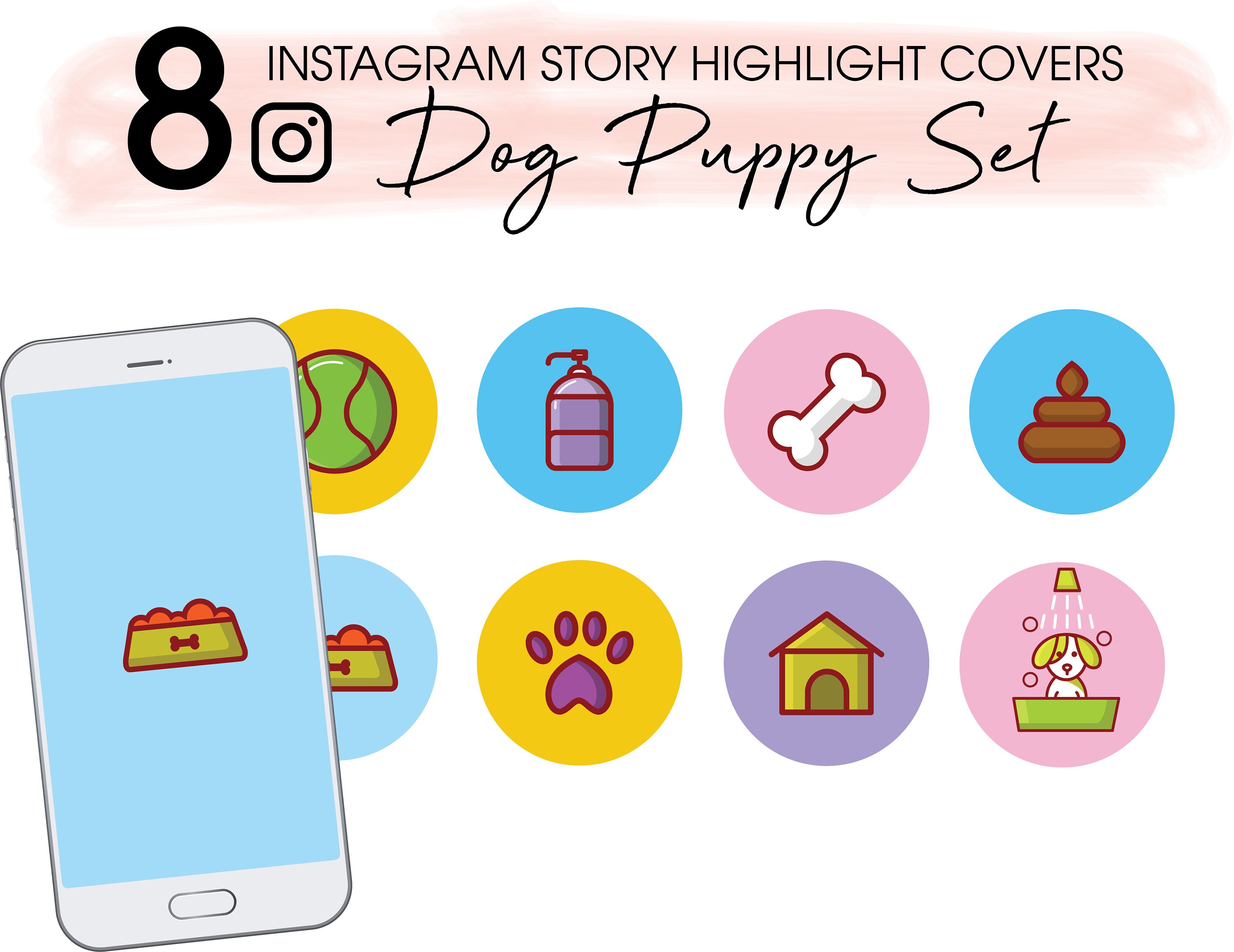 8 Instagram Geschichte Highlight Cover Hund Welpen Pet Etsy