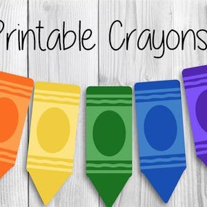 Printable crayons banner bulletin board school bunting rainbow colorful teacher classroom appreciation