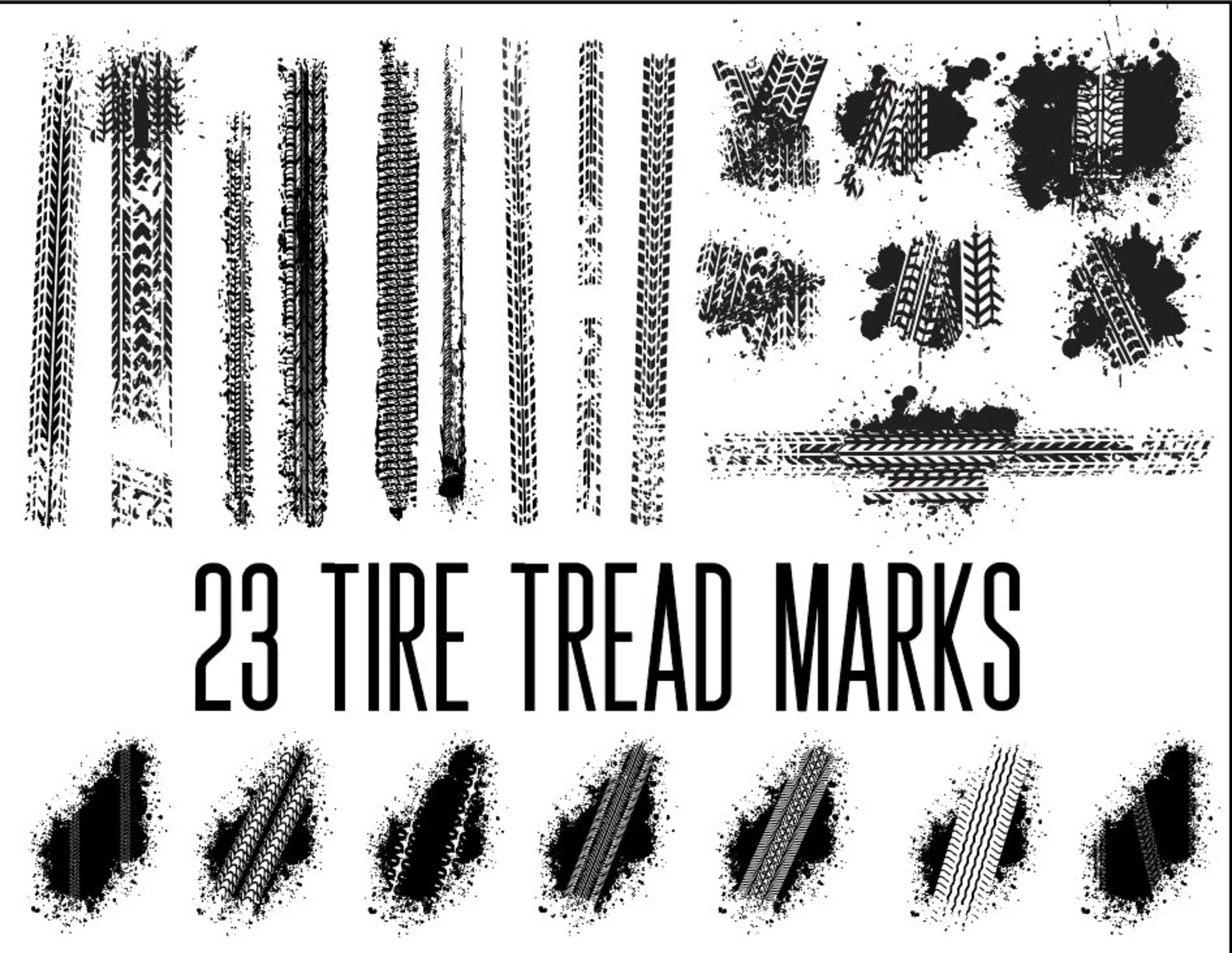 23 Mud Tire Track Patterns Monster Truck Tractor Jeep Digital Etsy