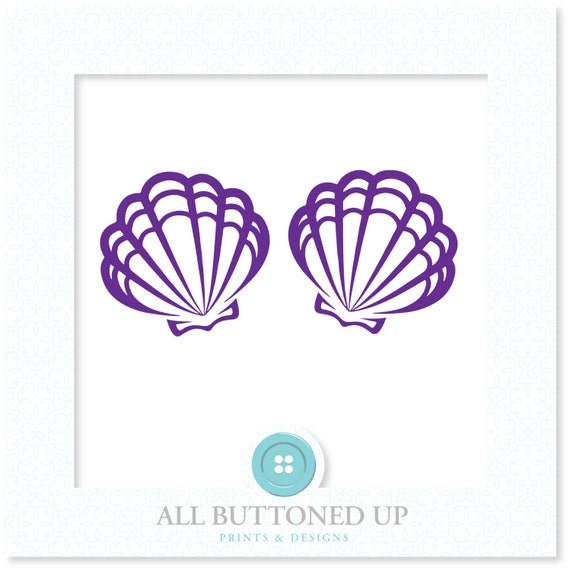 Download Mermaid Seashell Bra Digital Cut File Svg Dxf Etsy