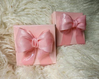 Handmade 3D Bow Canvas Wall Art, Nursery, home, decor